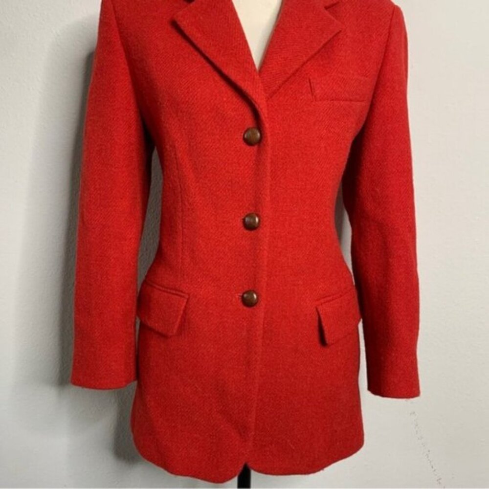 Valentini Red Wool Vintage Single Breasted Blazer - Picture 8 of 15